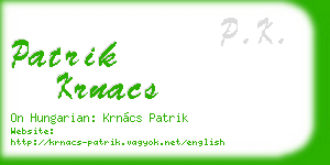 patrik krnacs business card