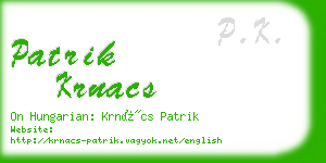 patrik krnacs business card